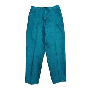 Trutus Jeans Mens 38/34 Teal Straight-Leg Denim Pants